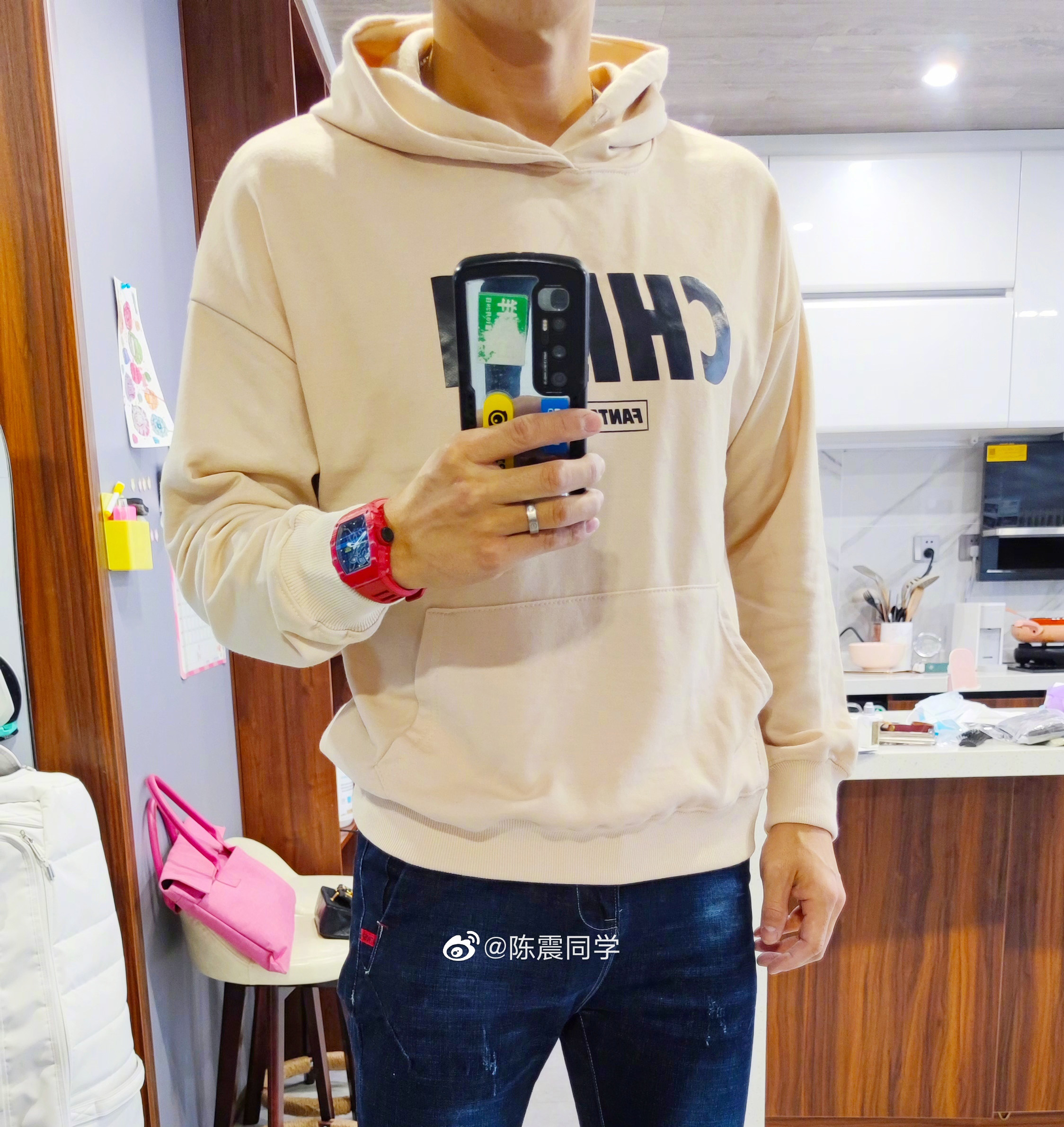 (Luo Raphani Cooperative) Earthquake Co-Hat Sweatshirt Country Chauded Sweatshirt Hooded Sweatshirt Spring Fur Ring 21 Men New