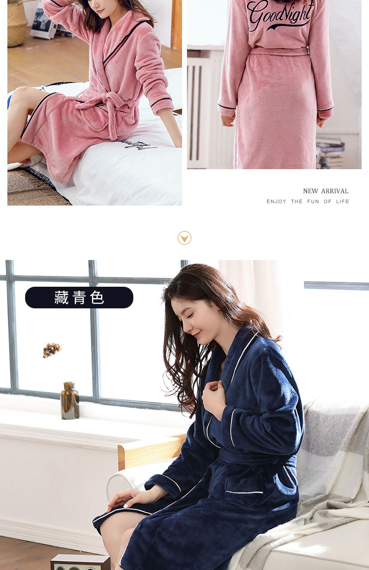 Áo choàng nhung nữ mùa thu và mùa đông đồ ngủ dày cộng với nhung cộng với dịch vụ nhà dài flannel áo choàng tắm nữ mùa đông dày váy ngủ nữ