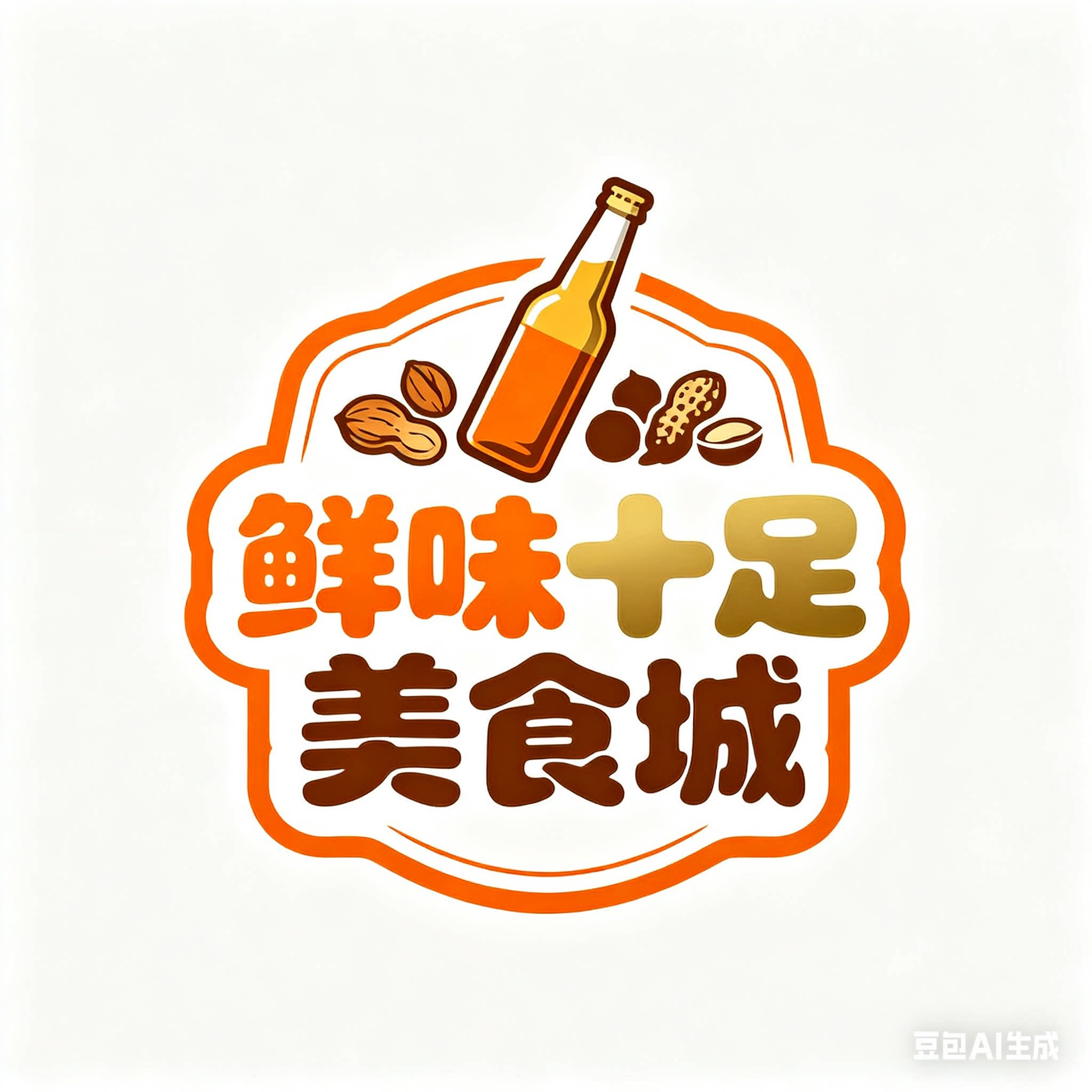 鲜味十足美食城的LOGO