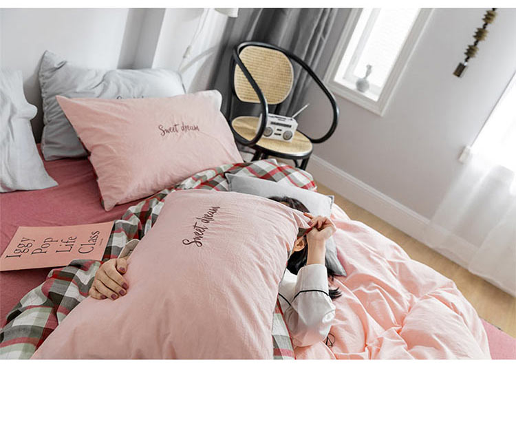 Bông nhuộm sợi nhuộm màu vỏ gối đơn màu Vỏ gối bông đơn giản 48 * 74cm - Gối trường hợp gối ôm cho bé