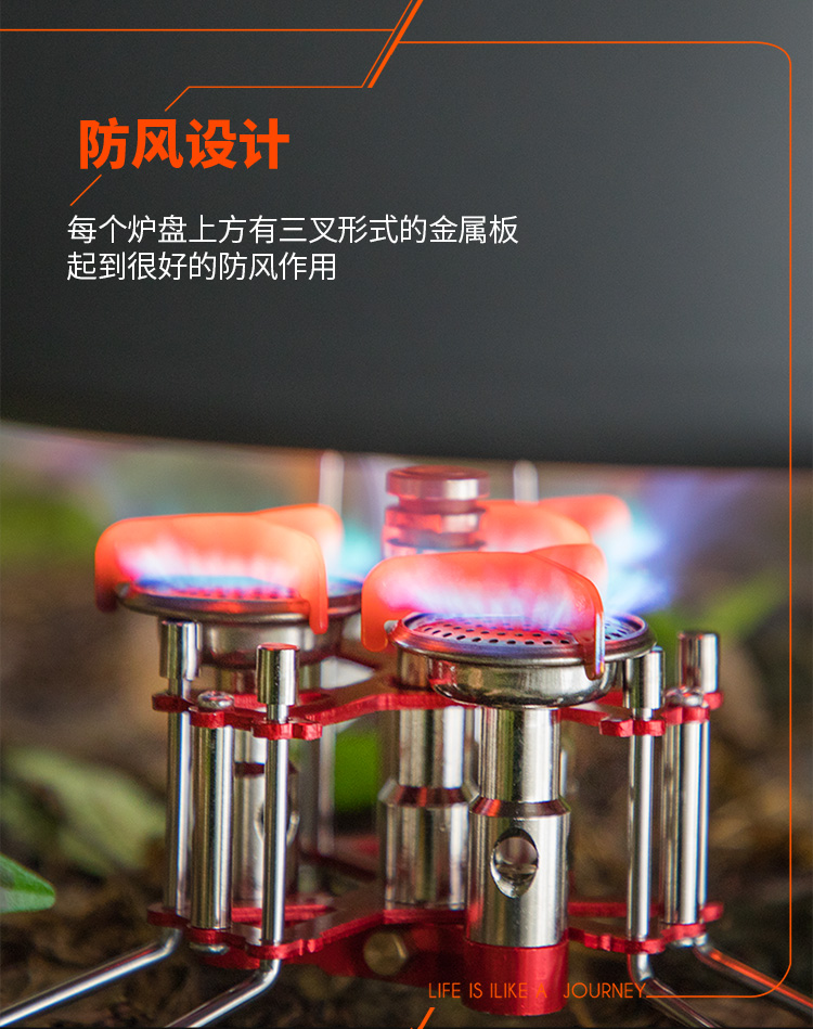Bulin bước rừng cắm trại ngoài trời bếp lò di động đầu bếp dã ngoại chia bếp gas hoang dã ba đầu lò hung dữ - Bếp lò / bộ đồ ăn / đồ nướng dã ngoại bếp cồn
