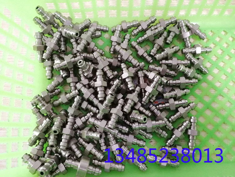 Double male head 8mm communicating joint inflatable quick female joint high-pressure inflator adapter stainless steel joint