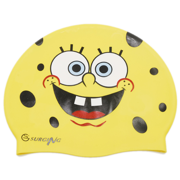Phẫu thuật Little Yellow Man Mũ bơi thoải mái Mũ bơi xanh Phim hoạt hình Mũ bơi silicone Không thấm nước Phổ mới 	mũ bơi nhật