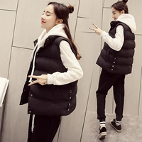 2018 thu đông mới ngắn vest cotton nữ phiên bản Hàn Quốc của áo vest trễ vai xuống áo cotton không tay áo khoác thủy triều hoang dã áo khoác jean nữ