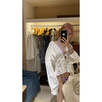 vcruan Ahigo Hawaiian tropical flower beach blouse womens 2022 summer new v-neck embroidered top