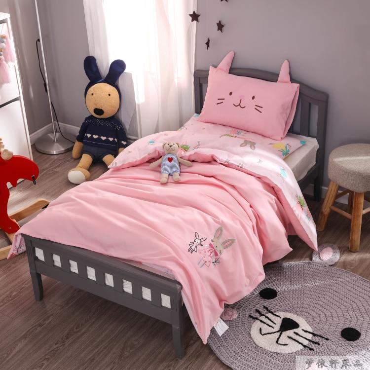 Nursery chăn bông ba mảnh giường bông trẻ em đang ngủ trưa hàng nôi em bé Liu Jiantao - Bộ đồ giường trẻ em 	ga giường chống thấm cho bé	