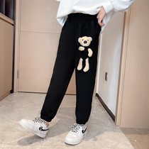 Girl autumn pants 2021 new sports pants female children Spring and Autumn childrens clothing foreign style loose childrens casual trousers