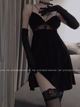 Dark Velvet · Salt and wave bedroom deep V heart-hearted sexy sex nightgown delivery