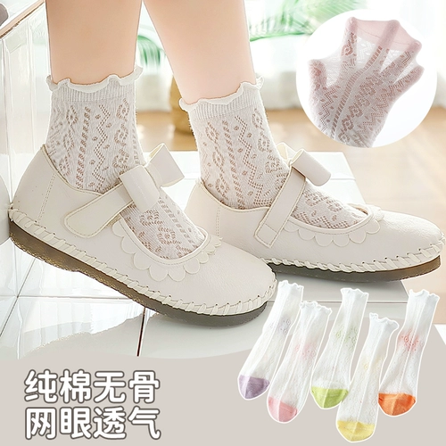 Летние тонкие хлопковые носки, детские ультратонкие колготки для принцессы, подходит для подростков