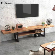 Solid Wood TV Cabinet Modern Minima Small Household Type Bedroom Ground Cabinet Simple Living Room Side Cabinet Log Tea Table Combined Eurostyle