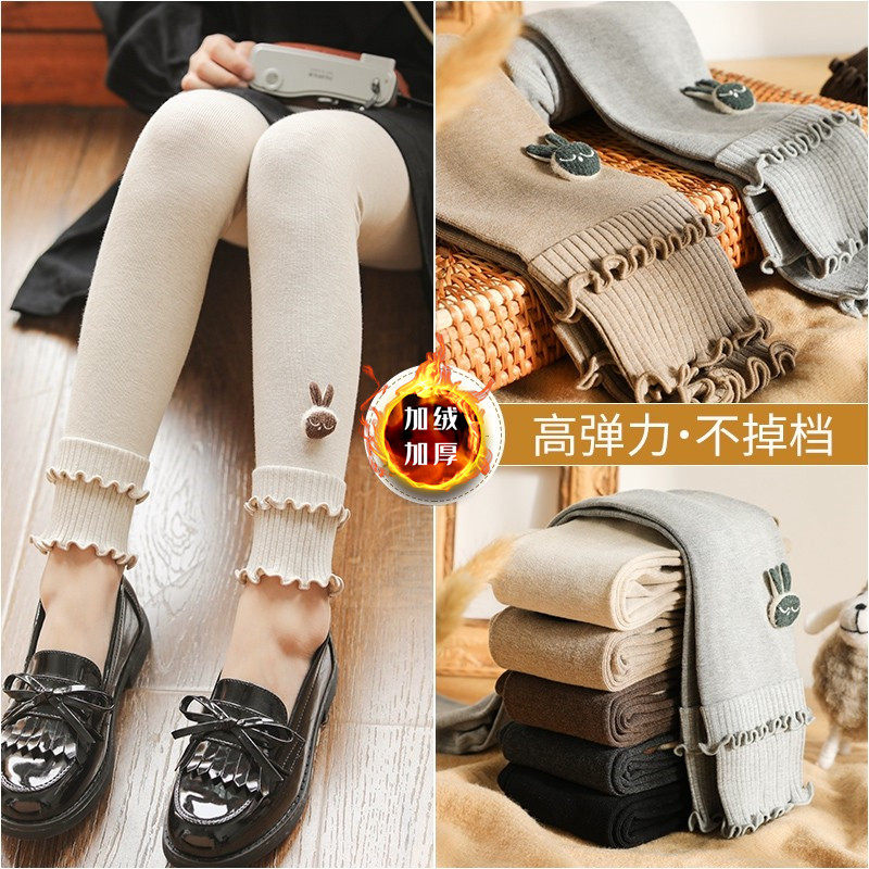 British Next Baby girl leggings autumn and winter outside wearing foreign Baby plus velvet thick big children leggings