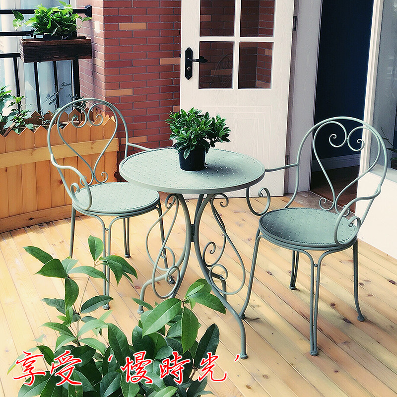 Balcony Table And Chairs Three Sets Iron Art Table And Chairs Outdoor Table And Chairs Casual Table And Chairs Coffee Room Table And Chairs Combined Colorful Table And Chairs