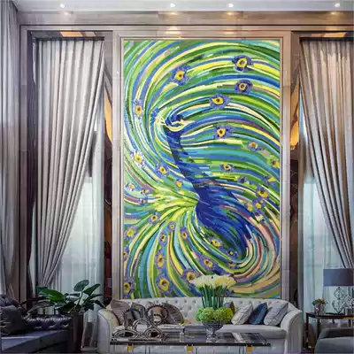Eye mosaic cut painting background wall living room entrance corridor abstract Peacock puzzle mural tile mosaic