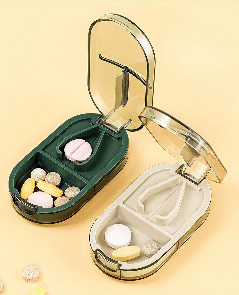 Вырезать наркотиков 日本切药器分药器一分二剪药四分之一切药片神器药品分割存储药盒