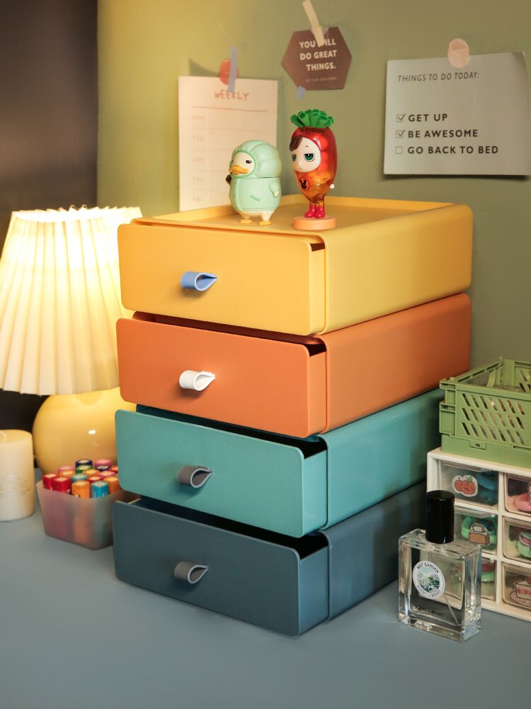 Desktop Containing Box Superimposed Collision Color drawer Jewelry Containing documents Miscellaneous Box Cosmetic storage