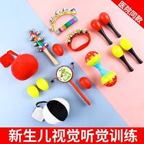 Newborn baby hand rock practice grasping red little sandhammer sandball childrens musical instrument hospital same toy