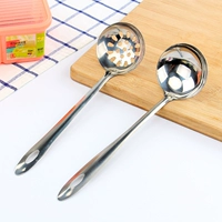 Thép không gỉ dày súp muỗng súp cháo muỗng lớn cháo dài tay cầm lẩu muỗng thìa bếp kệ để gia vị inox
