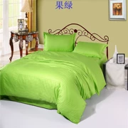Bông giường ngủ ở một gia đình bốn đặc biệt satin twill bông gia đình màu rắn bốn gia đình bốn gia đình bốn màu xanh lá cây - Bộ đồ giường bốn mảnh