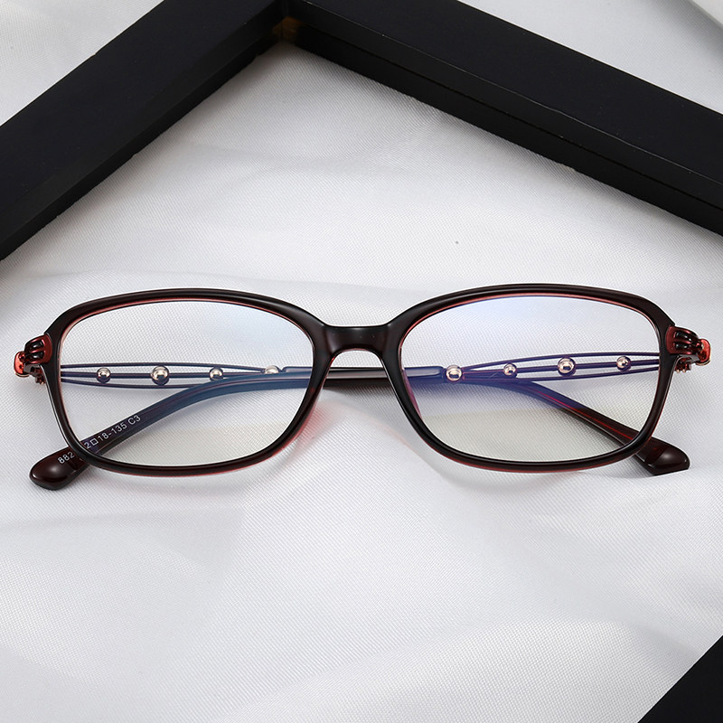 Ultra light TR 90 can be comfortable with anti - blue - light myopia glasses female with degree white collar face glasses frame tide