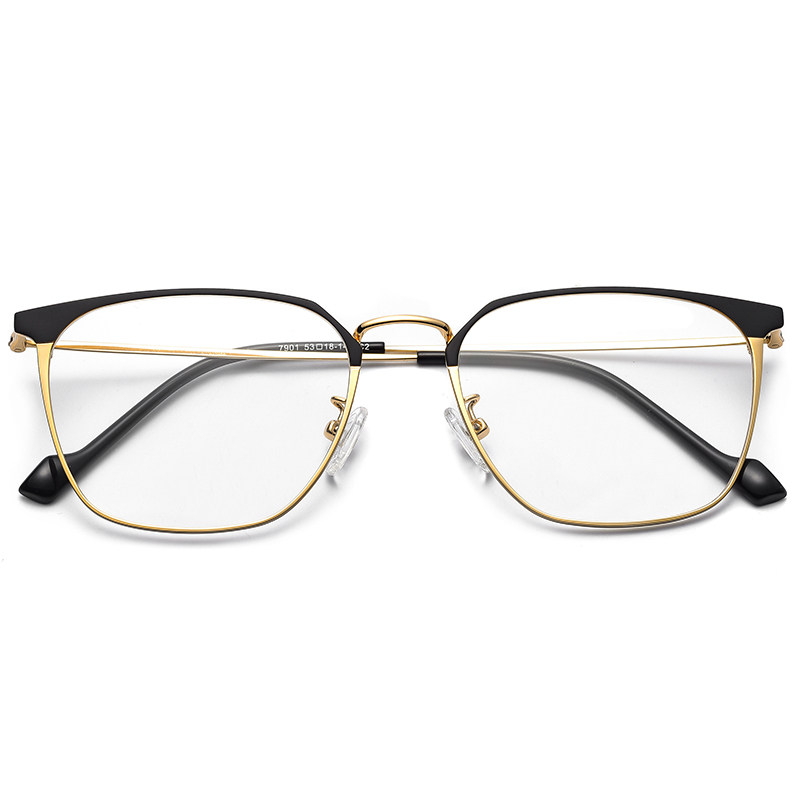 Men's short-sighted glasses frame titanium alloy retro large frame ultra-light comfortable eye frame frame with finished glasses