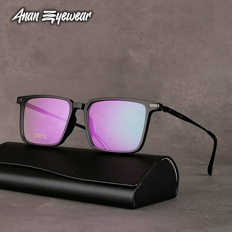 Designer - shaped ultralight sheet frame leisure male box can be equipped with myopia titanium retro glasses frame large face