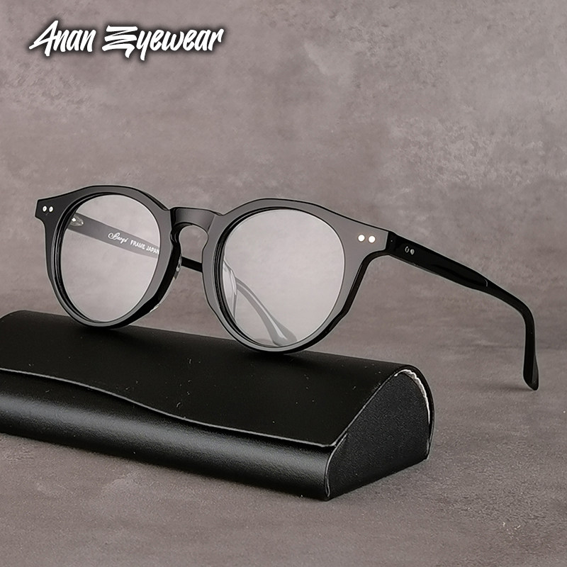 Pure handicraft retro-frame round frame of glasses frame classic frame for men and women can be equipped with proximity to blue light