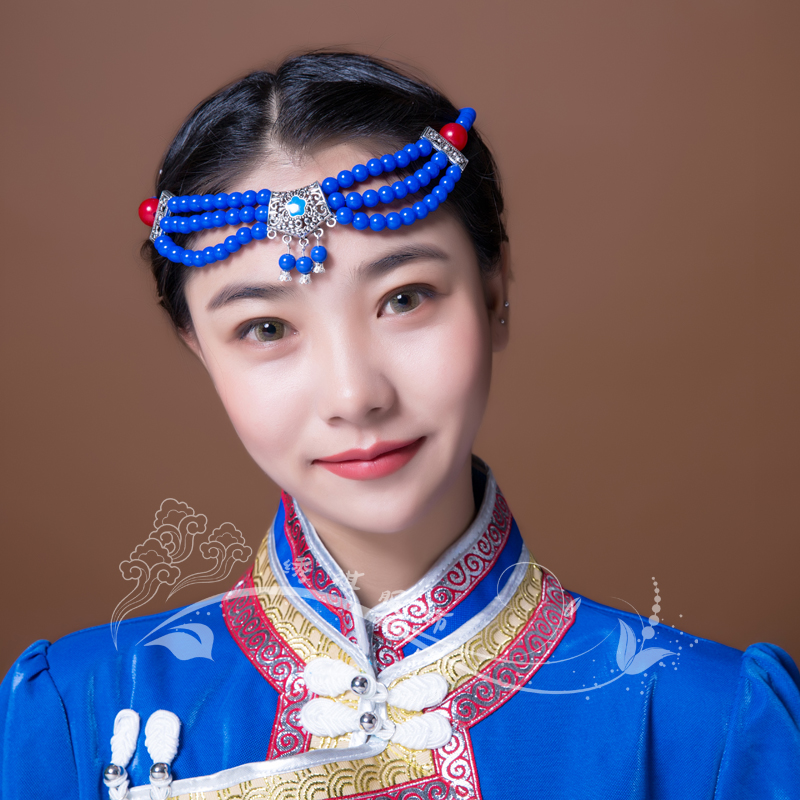 Mongolian show dance ornaments Mongolian head decorated with female Mongolian gown Pedecorated ethnic dance headwear hair accessories