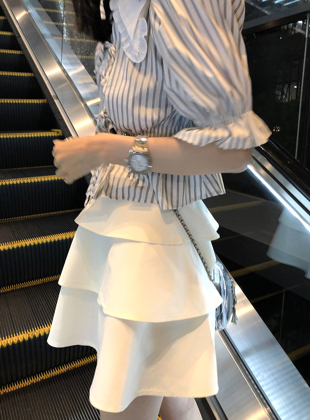 HANDLE HARRISON Floating laminated fluffy sweetheart cake skirt skirt female summer high waist a-line skirt