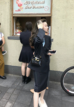 THE HANDLE atmosphere suit suit suit womens casual suit top high waist bag hip skirt two-piece set