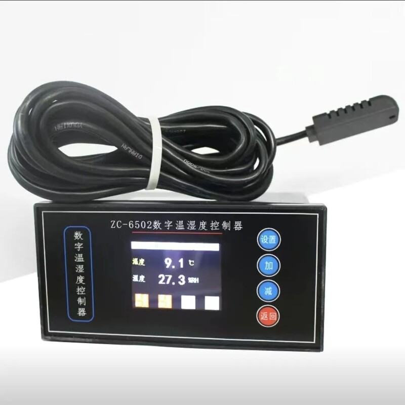 Zc6502 Temperature and Humidity Meter with Lcd Display, Two-Level Temperature and Humidity Limit Relay Output, 4-Channel Controller