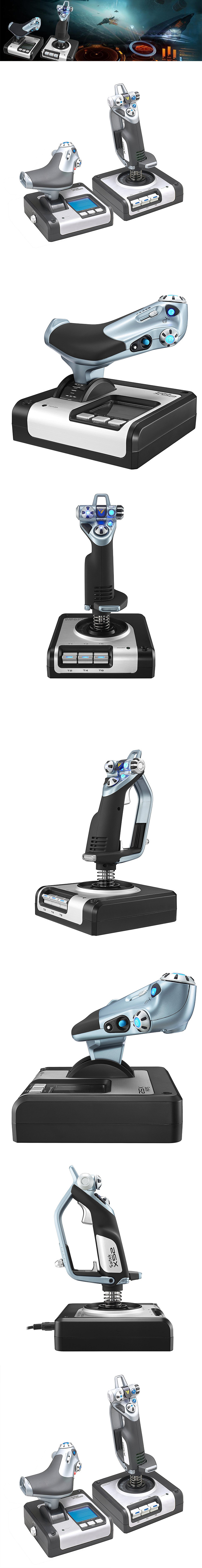Logitech X52 Trò chơi điều khiển chuyến bay Microsoft Simulation Trò chơi chuyến bay Điều khiển trò chơi Máy bay chiến đấu Điều khiển mô phỏng điều khiển - Cần điều khiển tay game