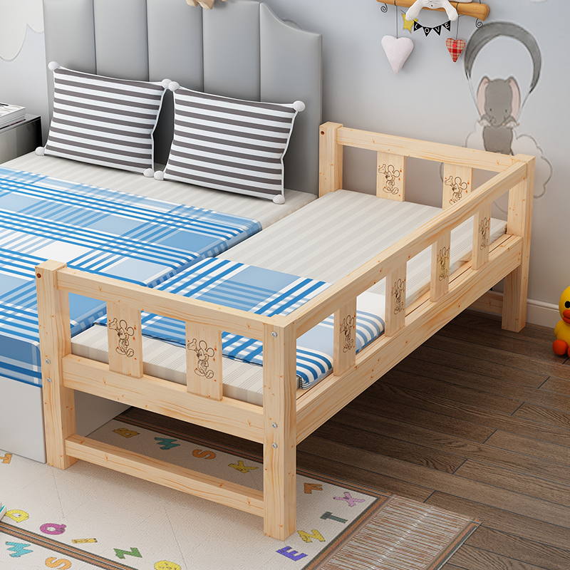 Solid wood Children's bed Boy single bed girl princess bed baby with guardrails small bed widening side bed splicing large bed