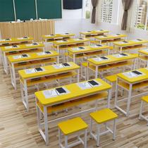  Factory direct sales school training table Primary and secondary school cram school desk and chair combination single and double tutoring class learning table