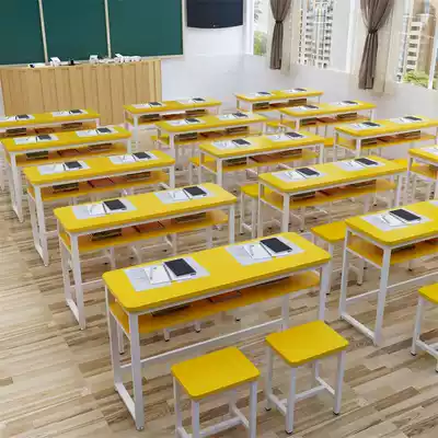 Factory direct sales School training table for primary and secondary school students cram table and chair combination single double tutoring class study table