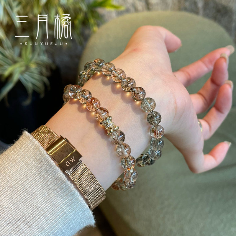 【Golden Earth】Black Gold Super Natural Crystal 7mm Bracelet Black Gold Super Seven Crystal Simple Design Bracelet 【Golden Earth】Black Gold Super Natural Crystal 7mm Bracelet Black Gold Super Seven Crystal Simple Design Bracelet