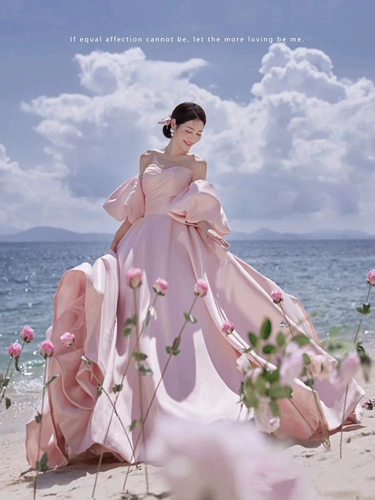 Розовое свадебное платье, коллекция 2023, в корейском стиле