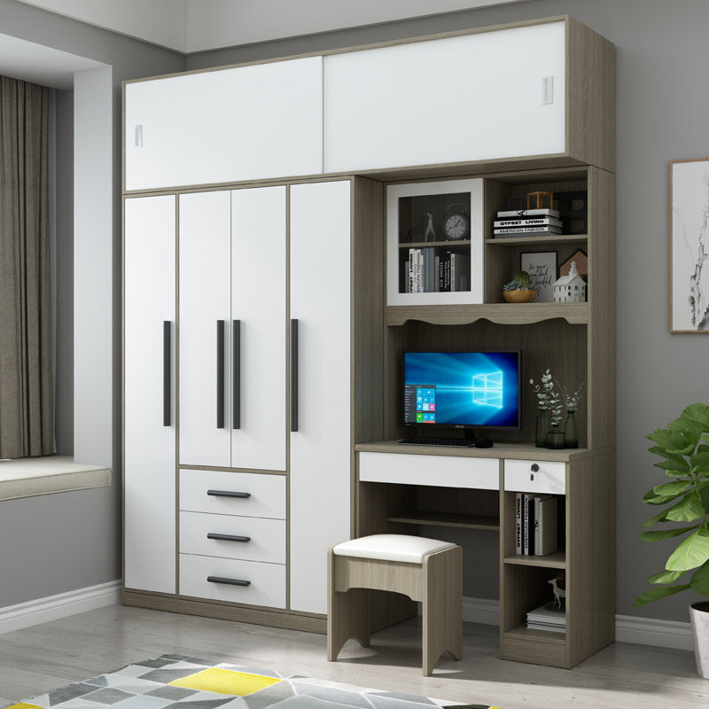 Modern bedroom home connected computer desk wardrobe combined small household learning desk learning desk