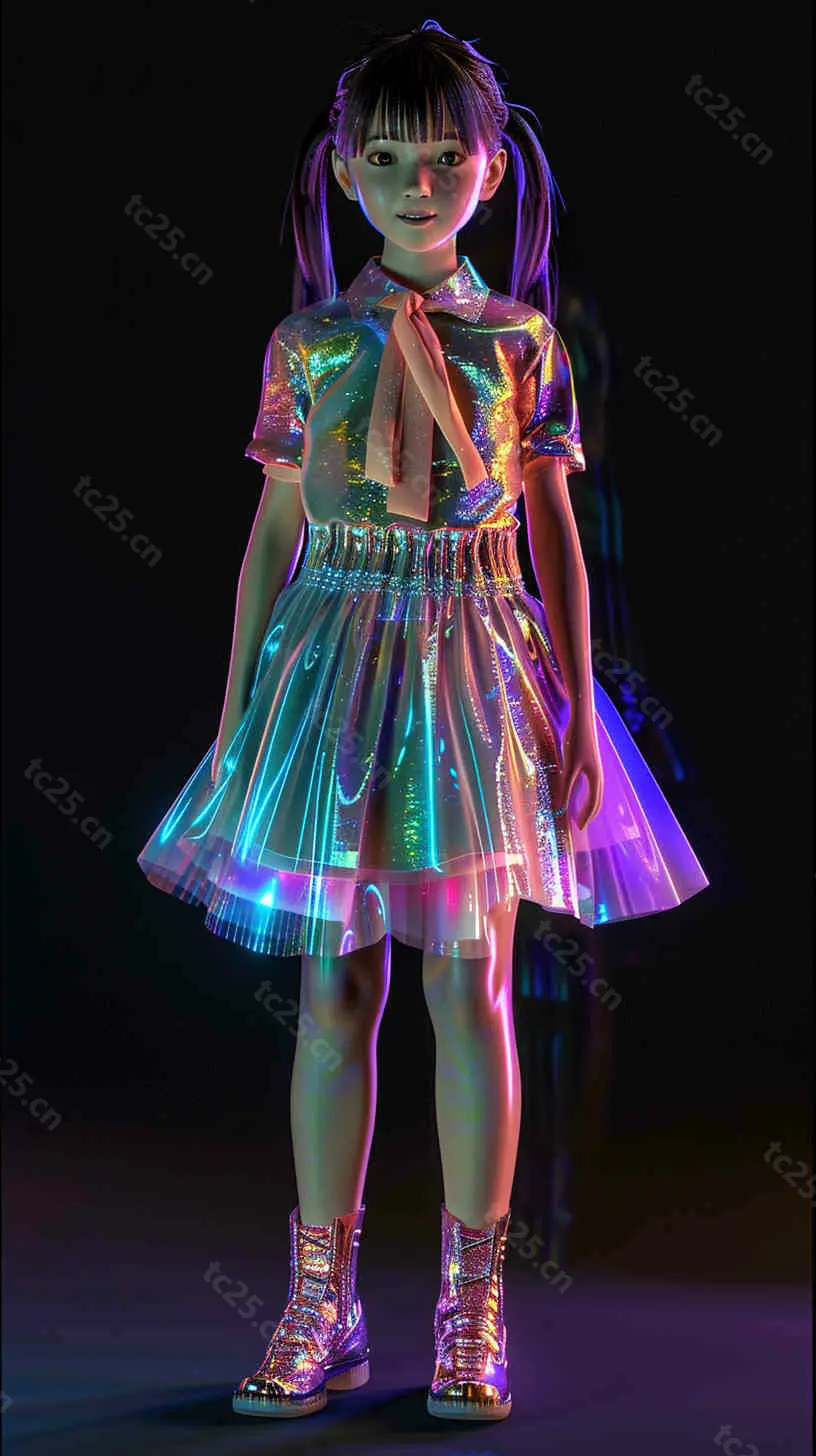 图片[2]-全息3D美少女的微笑midjounney提示词、stable-diffusion-pormpt-天城私塾
