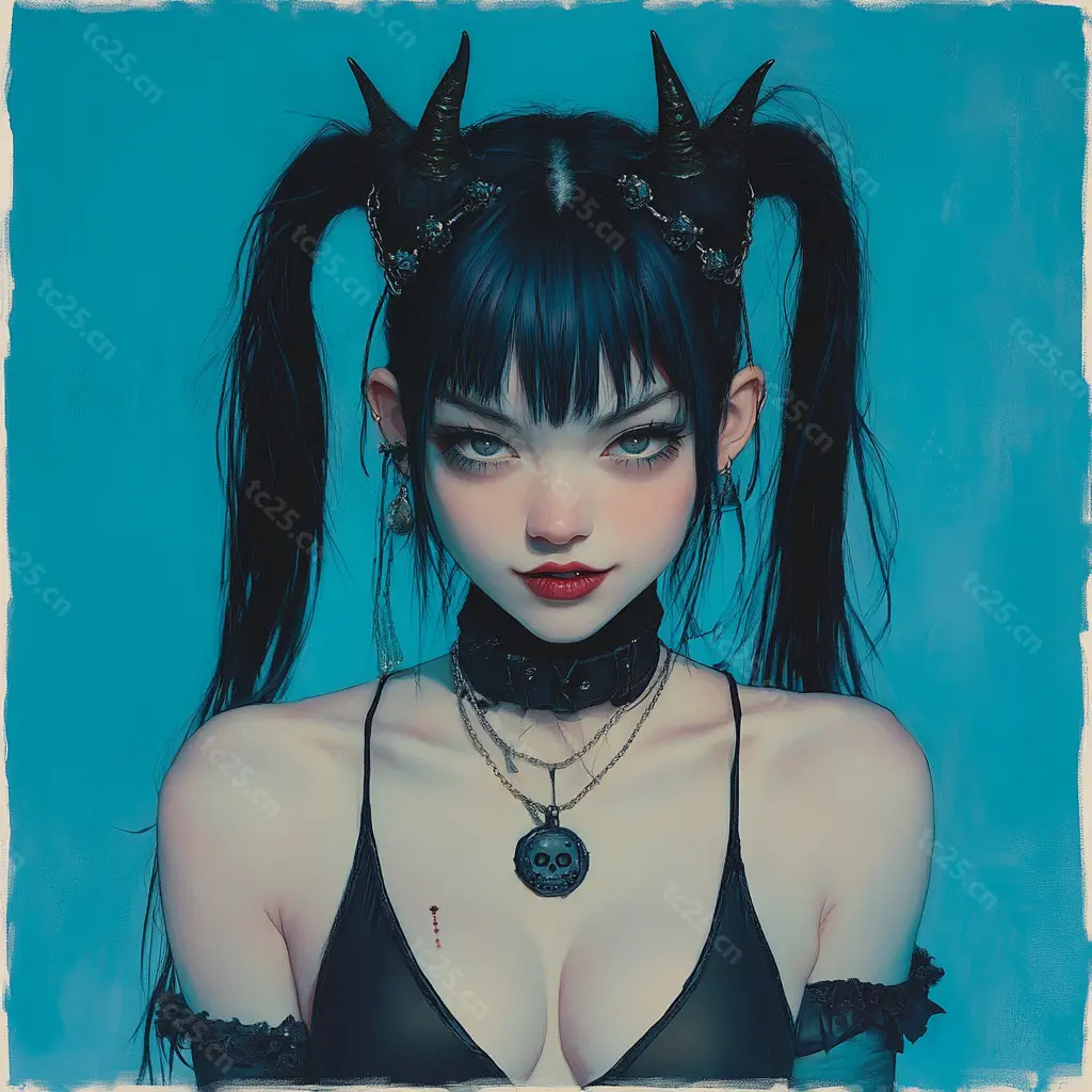 图片[2]-魔女绘卷恶魔女孩肖像midjounney提示词stable-diffusion-pormpt-天城私塾