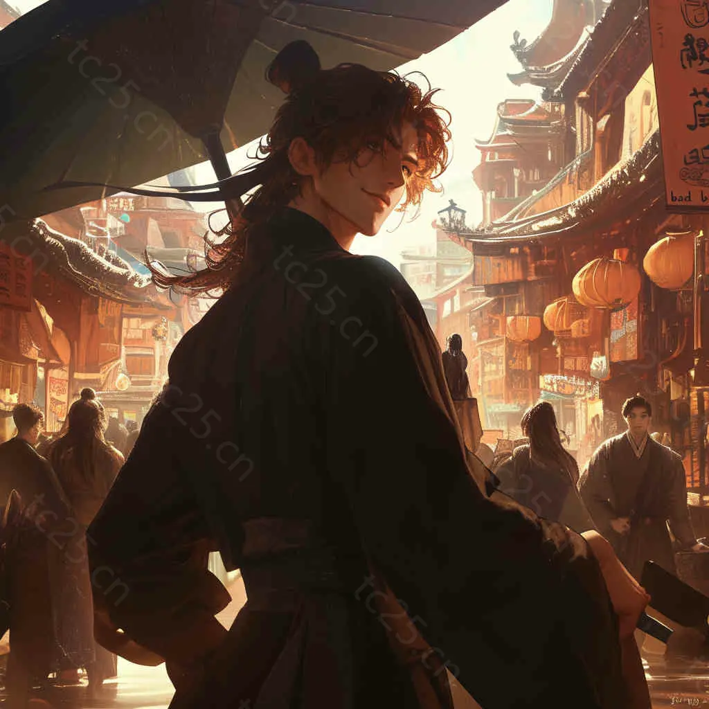 图片[19]-古风市集的神秘刀客midjounney提示词、stable-diffusion-pormpt-天城私塾