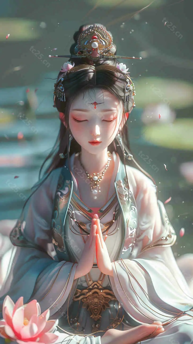 图片[2]-印度风情少女莲花祝福midjounney提示词、stable-diffusion-pormpt-天城私塾
