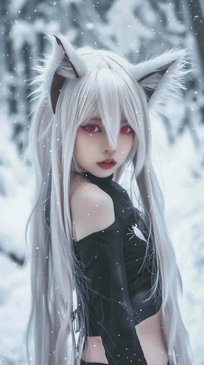图片[5]-雪地中的白狐少女 midjounney提示词、stable-diffusion-pormpt-天城私塾