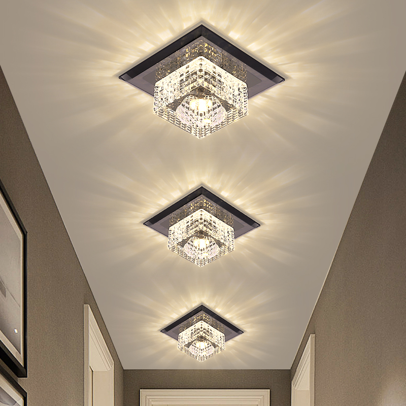 Aisle Light, Corridor Light, Simple Modern Led Ceiling Light, Crystal Light, Square Entrance Light, Entryway Light, Creative