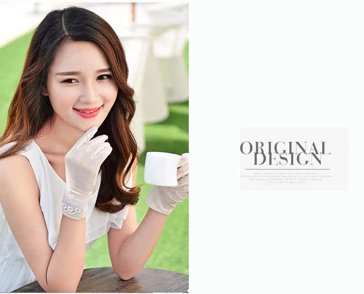 Găng tay chống nắng ren nữ mùa hè ngắn Găng tay lái xe điện - Găng tay găng tay thời trang nữ