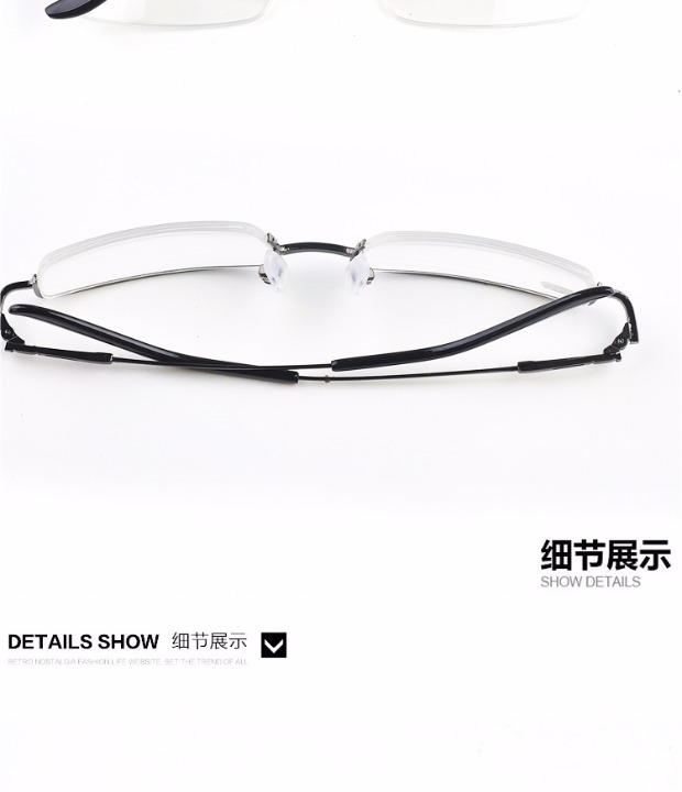 Cận thị hoàn thành của phụ nữ nửa khung treo dây bộ nhớ hợp kim kính cận thị chân mỏng khung mềm 100-600 độ kính mắt thời trang