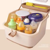 Portable baby bottle storage box plastic baby tableware milk powder box childrens products dust-proof storage rack