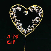 Crown Cake Decoration Plug-in Love Iron Art Peacock Phoenix Inserts Women Children Birthday Baking Sweet Table Inserts Flags