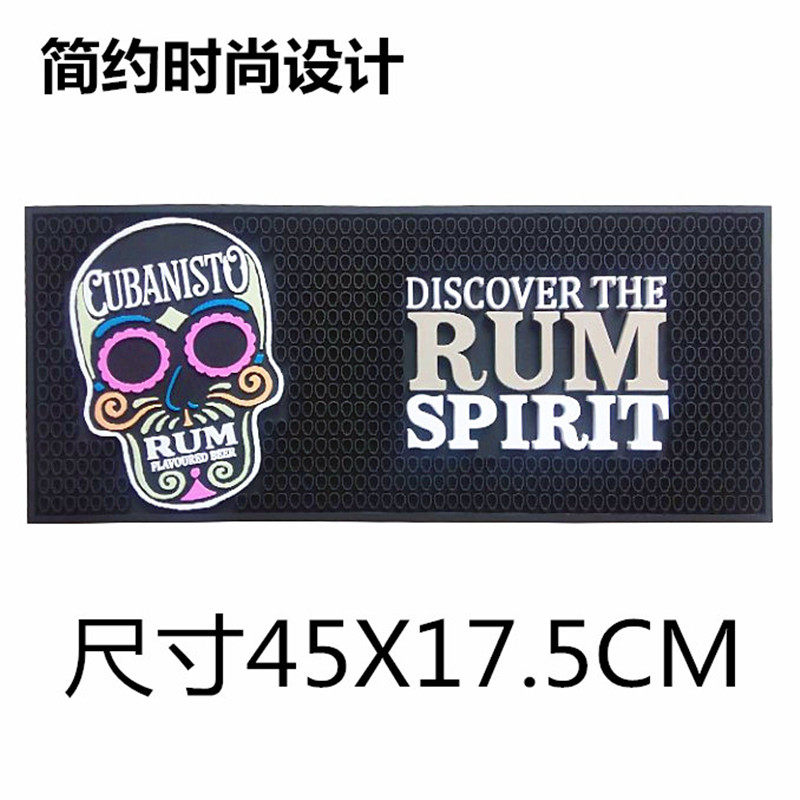 Custom Skulls Pattern Bar Bar Bar Bar Bar Bar Bar Mat Drain Mat Water cooling mat Waterproof Mat Insulation Mat Insulation Mat Control Water Cool Mat Anti Slip Cup Mat