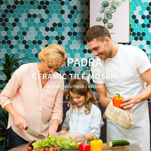 HXSPADRA Высокоэлементная ледяная трещина шестиугональное мозаичное бассейн бассейн Столовая для ванной комнаты фоновая стена батончика плитка