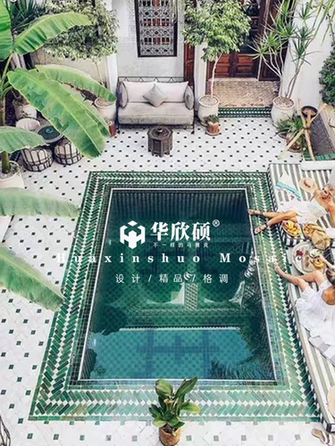 HXSPADRA Марокканский бассейн мозаичный мозаичный мозаичный мозаичный плащ Ceramics B & B Вилла бассейн пруд нижняя плитка